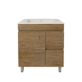 Lukka Camden Modern 750mm Freestanding Vanity E0 MDF Wood Grain PVC Film Cabinet with Left/Right Hand Drawers In Various Colours