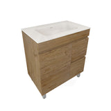 Lukka Camden Modern 750mm Freestanding Vanity E0 MDF Wood Grain PVC Film Cabinet with Left/Right Hand Drawers In Various Colours