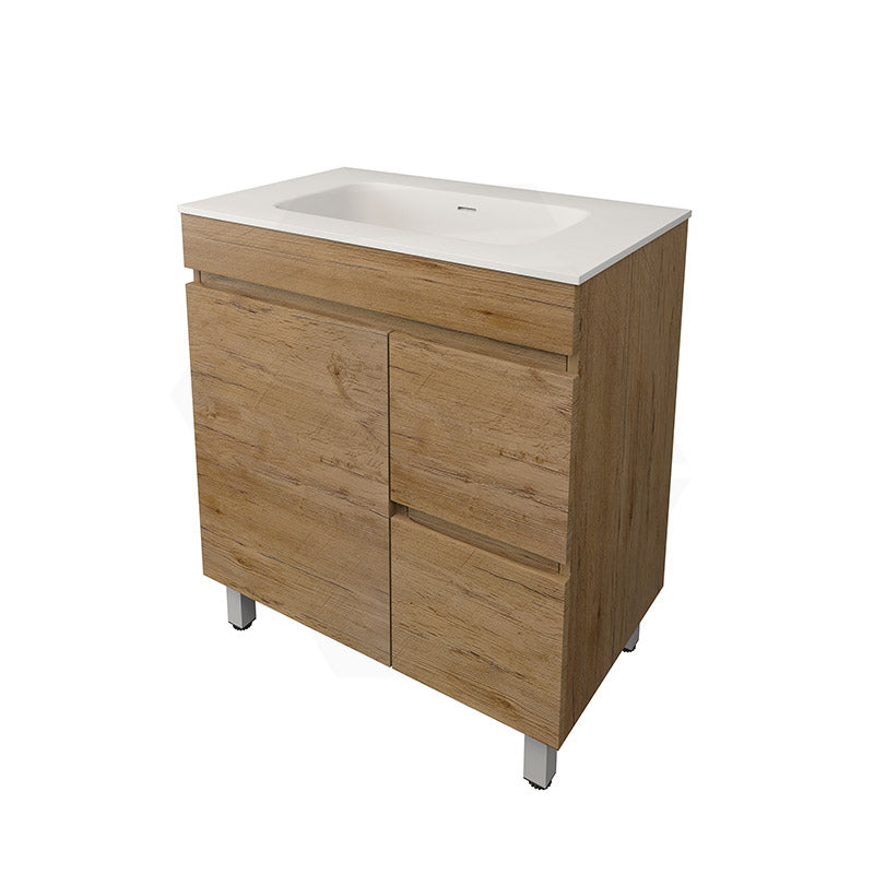 Lukka Camden Modern 750mm Freestanding Vanity E0 MDF Wood Grain PVC Film Cabinet with Left/Right Hand Drawers In Various Colours