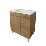 Lukka Camden Modern 750mm Freestanding Vanity E0 MDF Wood Grain PVC Film Cabinet with Left/Right Hand Drawers In Various Colours
