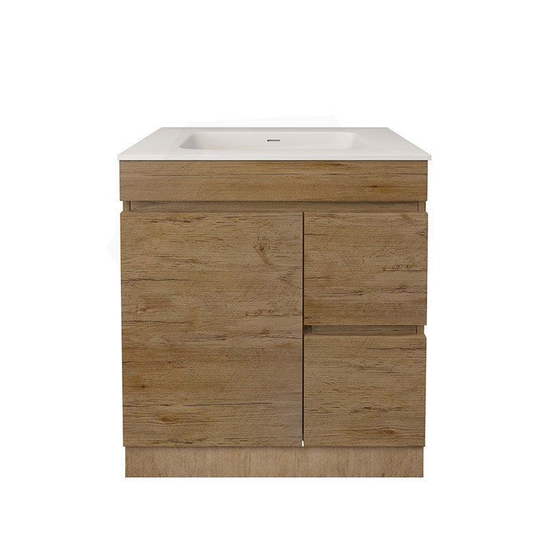 Lukka Camden Modern 750mm Freestanding Vanity E0 MDF Wood Grain PVC Film Cabinet with Left/Right Hand Drawers In Various Colours