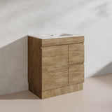 Lukka Camden Modern 750mm Freestanding Vanity E0 MDF Wood Grain PVC Film Cabinet with Left/Right Hand Drawers In Various Colours