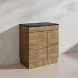 Lukka Camden Modern 750mm Freestanding Vanity E0 MDF Wood Grain PVC Film Cabinet with Left/Right Hand Drawers In Various Colours