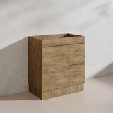 Lukka Camden Modern 750mm Freestanding Vanity E0 MDF Wood Grain PVC Film Cabinet with Left/Right Hand Drawers In Various Colours