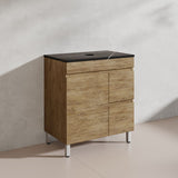 Lukka Camden Modern 750mm Freestanding Vanity E0 MDF Wood Grain PVC Film Cabinet with Left/Right Hand Drawers In Various Colours
