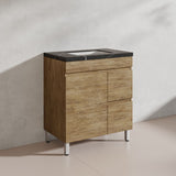 Lukka Camden Modern 750mm Freestanding Vanity E0 MDF Wood Grain PVC Film Cabinet with Left/Right Hand Drawers In Various Colours