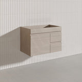 Lukka Camden Modern 750mm Wall Hung Vanity E0 MDF Wood Grain PVC Film Cabinet with Left/Right Hand Drawers In Various Colours