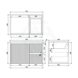 600-1500mm Lukka Crete Wall Hung Bathroom Fluted Vanity Matt White/Black PVC Board Cabinet ONLY & Ceramic Top Available