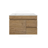 Lukka Camden Modern 750mm Wall Hung Vanity E0 MDF Wood Grain PVC Film Cabinet with Left/Right Hand Drawers In Various Colours