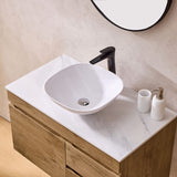 Lukka Camden Modern 750mm Wall Hung Vanity E0 MDF Wood Grain PVC Film Cabinet with Left/Right Hand Drawers In Various Colours