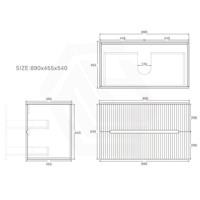 Lukka Cabarita 900mm Modern Wall Hung Vanity PVC Cabinet Variant Colour Available