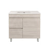 Lukka Camden Modern 900mm Narrow Freestanding Vanity E0 MDF Wood Grain PVC Film Cabinet with Left/Right Hand Drawers In Various Colours