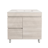 Lukka Camden Modern 900mm Freestanding Vanity E0 MDF Wood Grain PVC Film Cabinet with Left/Right Hand Drawers In Various Colours