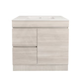 Lukka Camden Modern 900mm Freestanding Vanity E0 MDF Wood Grain PVC Film Cabinet with Left/Right Hand Drawers In Various Colours