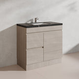 Lukka Camden Modern 900mm Freestanding Vanity E0 MDF Wood Grain PVC Film Cabinet with Left/Right Hand Drawers In Various Colours