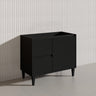 Lukka Crete Modern 900mm Matt Black/White Freestanding Vanity PVC Board Linear Surface