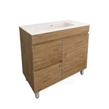 Lukka Camden Modern 900mm Freestanding Vanity E0 MDF Wood Grain PVC Film Cabinet with Left/Right Hand Drawers In Various Colours