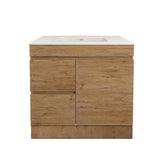 Lukka Camden Modern 900mm Freestanding Vanity E0 MDF Wood Grain PVC Film Cabinet with Left/Right Hand Drawers In Various Colours