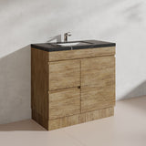 Lukka Camden Modern 900mm Freestanding Vanity E0 MDF Wood Grain PVC Film Cabinet with Left/Right Hand Drawers In Various Colours