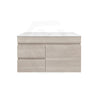 Lukka Camden Modern 900mm Wall Hung Vanity E0 MDF Wood Grain PVC Film Cabinet with Left/Right Hand Drawers In Various Colours