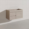 Lukka Camden Modern 900mm Wall Hung Vanity E0 MDF Wood Grain PVC Film Cabinet with Left/Right Hand Drawers In Various Colours