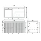 600-1500mm Lukka Crete Wall Hung Bathroom Fluted Vanity Matt White/Black PVC Board Cabinet ONLY & Ceramic Top Available