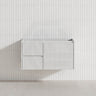 900mm Lukka Crete Wall Hung Bathroom Fluted Vanity Matt White/Black PVC Board Left/Right Drawers Available