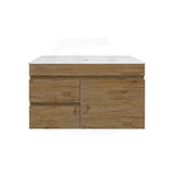 Lukka Camden Modern 900mm Wall Hung Vanity E0 MDF Wood Grain PVC Film Cabinet with Left/Right Hand Drawers In Various Colours