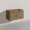 Lukka Camden Modern 900mm Wall Hung Vanity E0 MDF Wood Grain PVC Film Cabinet with Left/Right Hand Drawers In Various Colours