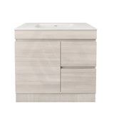 Lukka Camden Modern 900mm Freestanding Vanity E0 MDF Wood Grain PVC Film Cabinet with Left/Right Hand Drawers In Various Colours