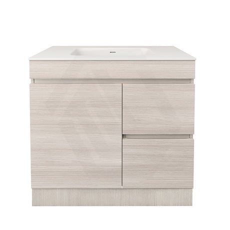 Lukka Camden Modern 900mm Freestanding Vanity E0 MDF Wood Grain PVC Film Cabinet with Left/Right Hand Drawers In Various Colours