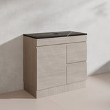 Lukka Camden Modern 900mm Freestanding Vanity E0 MDF Wood Grain PVC Film Cabinet with Left/Right Hand Drawers In Various Colours