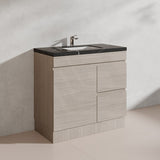 Lukka Camden Modern 900mm Freestanding Vanity E0 MDF Wood Grain PVC Film Cabinet with Left/Right Hand Drawers In Various Colours