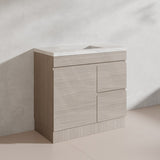 Lukka Camden Modern 900mm Freestanding Vanity E0 MDF Wood Grain PVC Film Cabinet with Left/Right Hand Drawers In Various Colours