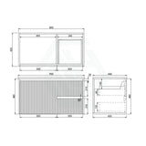 600-1500mm Lukka Crete Wall Hung Bathroom Fluted Vanity Matt White/Black PVC Board Cabinet ONLY & Ceramic Top Available