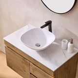 Lukka Camden Modern 900mm Wall Hung Vanity E0 MDF Wood Grain PVC Film Cabinet with Left/Right Hand Drawers In Various Colours