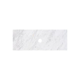 18mm Thick Lukka Carrara White Marble Top with Center Waste Hole, 12/10/2 O'clock Semi Drilled Tap Hole Available At the Back 605-1505mm