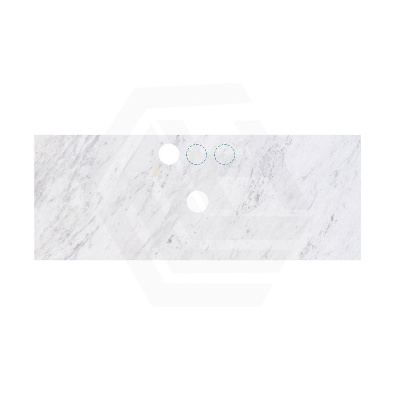 18mm Thick Lukka Carrara White Marble Top with Center Waste Hole, 12/10/2 O'clock Semi Drilled Tap Hole Available At the Back 605-1505mm