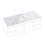 18mm Thick Lukka Carrara White Marble Top with Center Waste Hole, 12/10/2 O'clock Semi Drilled Tap Hole Available At the Back 605-1505mm