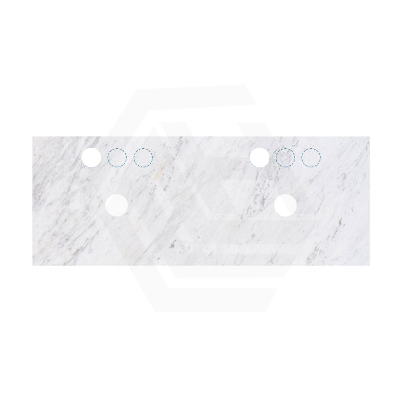 18mm Thick Lukka Carrara White Marble Top with Center Waste Hole, 12/10/2 O'clock Semi Drilled Tap Hole Available At the Back 605-1505mm