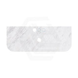18mm Thick Lukka Carrara White Marble Curved Top with Center Waste Hole, 12/10/2 O'clock Semi Drilled Tap Hole Available At the Back 605-1505mm