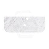 18mm Thick Lukka Carrara White Marble Curved Top with Center Waste Hole, 12/10/2 O'clock Semi Drilled Tap Hole Available At the Back 605-1505mm