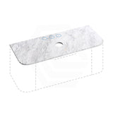 18mm Thick Lukka Carrara White Marble Curved Top with Center Waste Hole, 12/10/2 O'clock Semi Drilled Tap Hole Available At the Back 605-1505mm