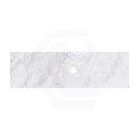 18mm Thick Lukka Carrara White Marble Top with Center Waste Hole, 12/10/2 O'clock Semi Drilled Tap Hole Available At the Back 605-1505mm