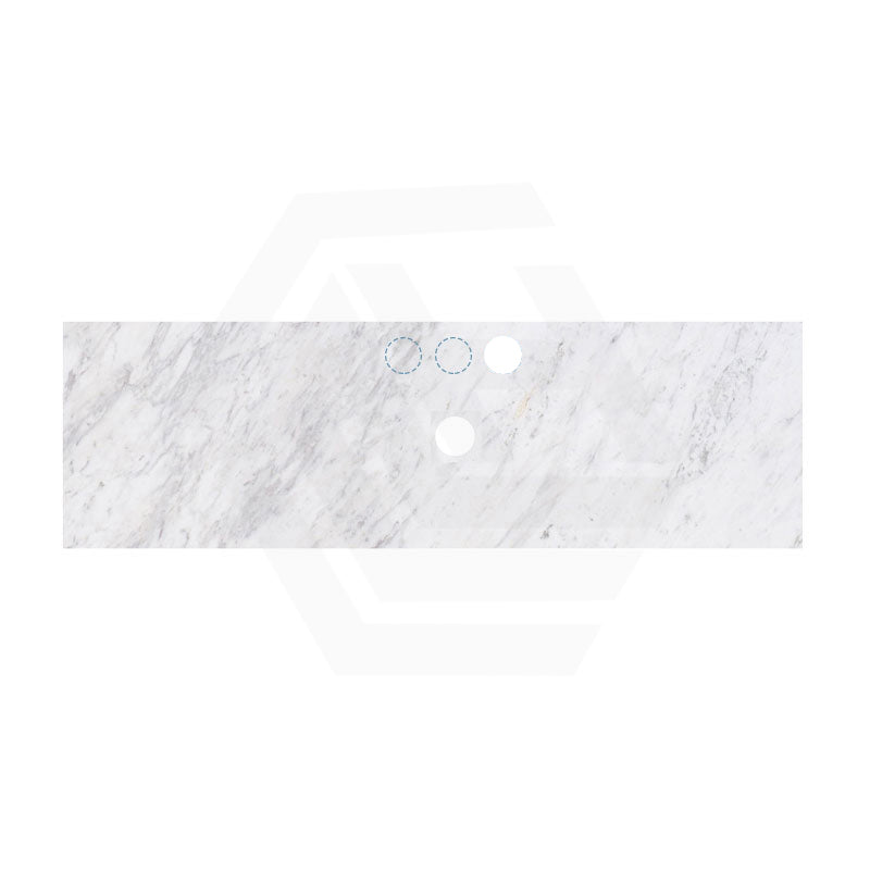 18mm Thick Lukka Carrara White Marble Top with Center Waste Hole, 12/10/2 O'clock Semi Drilled Tap Hole Available At the Back 605-1505mm