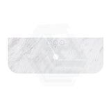 18mm Thick Lukka Carrara White Marble Curved Top with Center Waste Hole, 12/10/2 O'clock Semi Drilled Tap Hole Available At the Back 605-1505mm