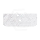 18mm Thick Lukka Carrara White Marble Curved Top with Center Waste Hole, 12/10/2 O'clock Semi Drilled Tap Hole Available At the Back 605-1505mm