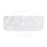 18mm Thick Lukka Carrara White Marble Curved Top with Center Waste Hole, 12/10/2 O'clock Semi Drilled Tap Hole Available At the Back 605-1505mm