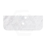18mm Thick Lukka Carrara White Marble Curved Top with Center Waste Hole, 12/10/2 O'clock Semi Drilled Tap Hole Available At the Back 605-1505mm