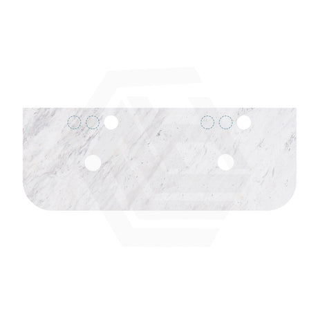 18mm Thick Lukka Carrara White Marble Curved Top with Center Waste Hole, 12/10/2 O'clock Semi Drilled Tap Hole Available At the Back 605-1505mm